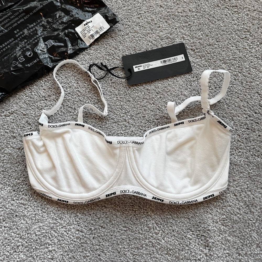 Skims X Dolce & Gabbana Cotton Jersey Unlined Balconette Bra Nwt